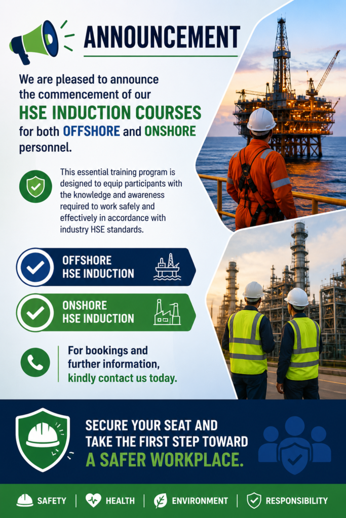 OFFSHORE ONSHORE HSE INDUCTION BY NUTC ADNOC APPROVED